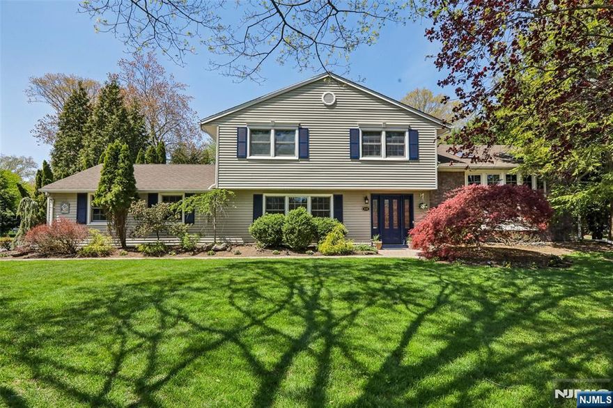 Welcome to your private suburban oasis in Wyckoffâ€™s Meer Estates! Designed for both entertaining and everyday luxury, this 4-bedroom, 2.5-bath residence is positioned on a lush, level half-acre with a fenced backyard boasting a heated pool, a chic updated cabana, an expansive deck, and a covered patio. The welcoming foyer opens to a sun-drenched family room with walls of windows and a wide staircase ascending to a natural light-filled main level, beginning with a vaulted ceiling living room with skylights and an oversized bay window. The formal dining room flows into a sun-filled solarium, while the modern eat-in kitchen is equipped with granite counters, peninsula seating, and sliding glass doors to the deck. The upper level features a primary ensuite and two additional freshly painted bedrooms, complemented by an updated bath. Added value abounds with a ground floor bedroom off the family room, newly finished basement gym (2023), reverse osmosis water filtration, and recent pool upgrades including a 2024 filter and 2022 cover. Set in a prime location near top-tier Wyckoff schools and just blocks from the NYC-bound bus, this home is the ultimate suburban retreat.