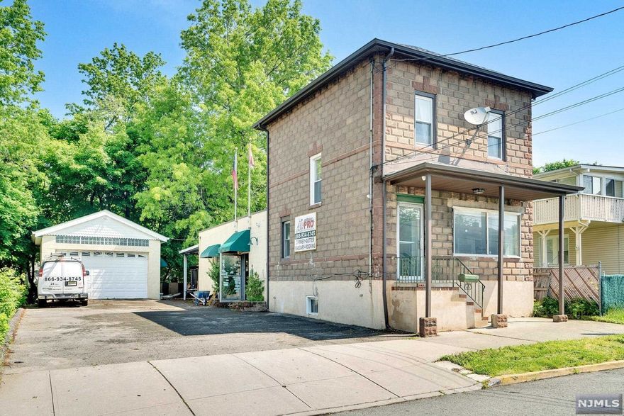BUSINESS/COMMERCIAL/RESIDENTIAL! ATTN: Electricians, Plumbers, Trades People! Fully Renovated! 2 Story Building with Huge Attached Workshop/Storage/Warehouse Space makes this an ideal location for your business and logistics center. The 1st Floor is currently an office. The 1BR Apt is a Bonus Rental component on the 2nd Floor. New Furnace, New C/A, 2 New Kits & more. Basement has separate Entry, Newer OVERSIZED Cinder Block 2 car gar w/floating slab, 8' thick floor with new A/C, Ht, 9ft Electric Door Opener, Newer driveway and Aprons. Zoned R-18. Driveway holds 8 cars or 6 Trucks + Det 2 Car Gar. Mins to Parkway, Rte 46 and Rte 80. Great Opportunity. Highly Productive Location. Call Now!