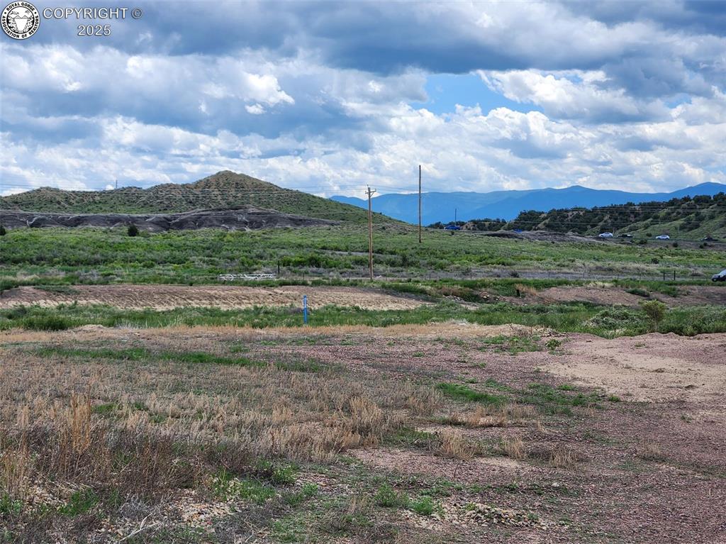 View of mountain background with rural landscape