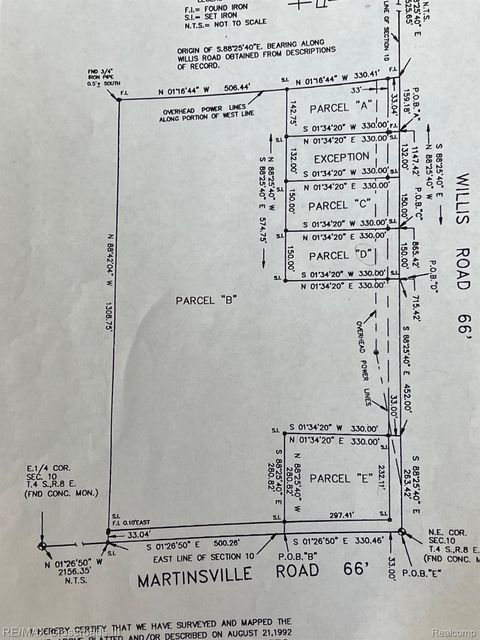 00000 MARTINSVILLE Road Sumpter Township MI 48111