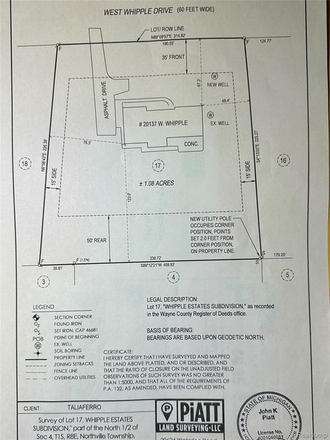 20137 W Whipple Drive Northville City MI 48167