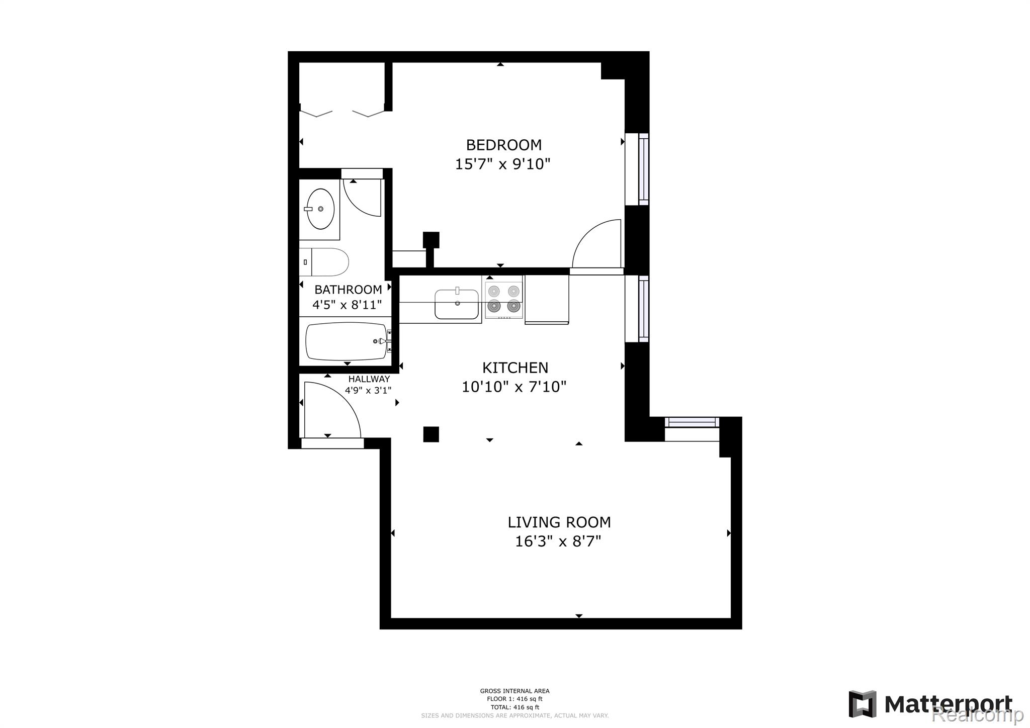 Detroit, Michigan 48202, United States, 1 Bedroom Bedrooms, ,1 BathroomBathrooms,Residential,Active,36732