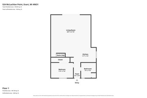 Tiny photo for 524 McLachlan Point Road, Evart Township, MI 49631 (MLS # 72026045966)