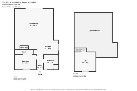 Tiny photo for 524 McLachlan Point Road, Evart Township, MI 49631 (MLS # 72026045966)