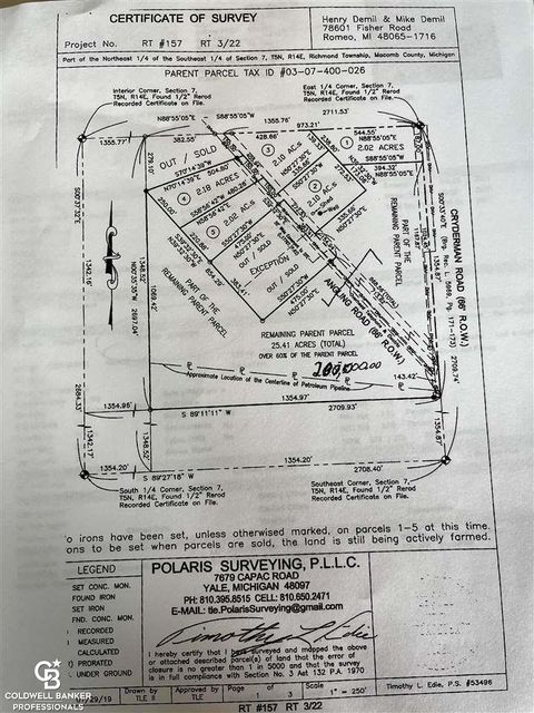 00 Cryderman Rd. Parcel #1 Richmond Township MI 48062