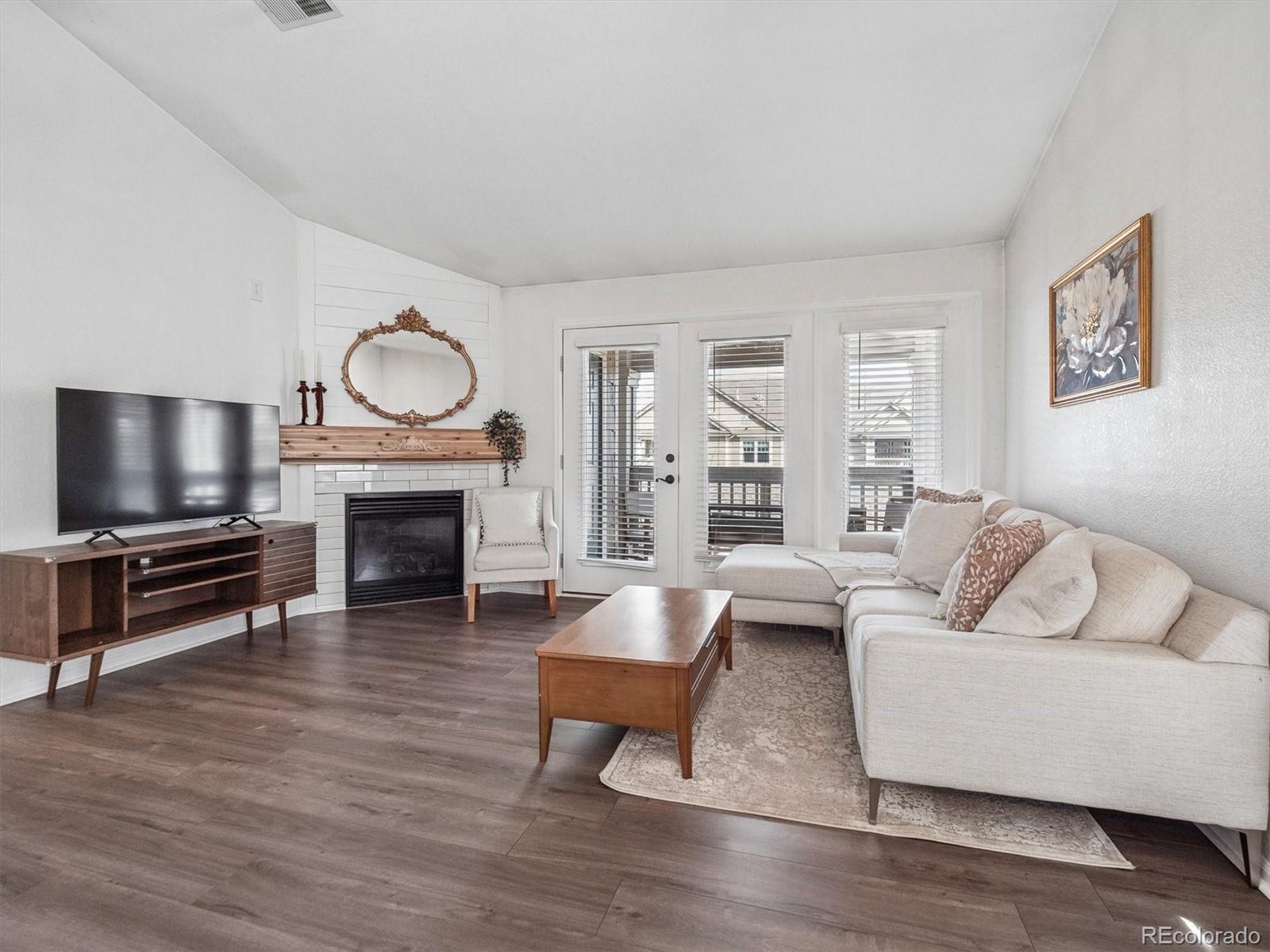 Living Room with Vaulted Ceilings
