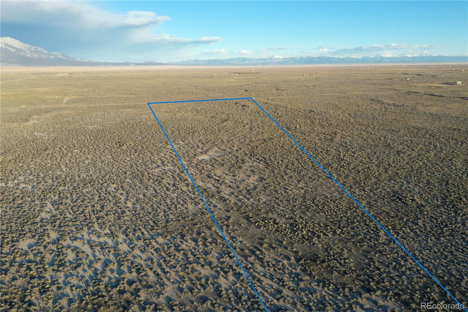 Valley floor looking east towards the Sangre De Cristo Mountain range. Lot 4 is rectagular shaped parcel.