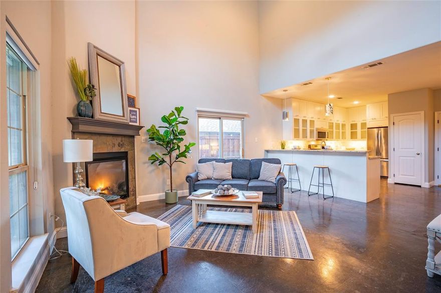 Come tour this beautiful, move-in ready, townhouse in the heart of Fort Worth available for lease now. 3 beds, 2.5 bath, 2 car garage located directly off of Camp Bowie Blvd about 3.5 miles from TCU. This bright and airy open concept home has much to offer featuring a serene front porch patio, soaring ceilings, charming gas fireplace that opens to the kitchen and breakfast bar, and gorgeous kitchen. Upstairs patio and pergola is the perfect space for entertaining and relaxing. Large primary bedroom and ensuite bath located on first floor with two additional bedrooms, and an oversized second living located on second floor. Just a few blocks from Central Market and Chapel Hill Shopping Center, walking distance to Camp Bowie Blvd, and minutes from downtown Fort Worth. This home also includes newer refrigerator, washer and dryer with lease.