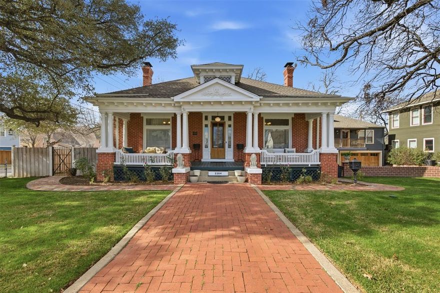 This grand 1903 Greek Revival is located in sought-after Historic Fairmount, boasts 3,088sf of living space in the main house, and sits on a nearly quarter-acre double lot. A welcoming oversized front porch ushers you inside to 11' ceilings and original hardwood floors, which create an impressive yet warm atmosphere. The abundant natural light flowing through oversized windows creates a bright and airy feel. This home is truly one-of-a-kind with a rare 4-car garage, complete with TWO 466sf studio apartments above. Imagine using this space as an income-generating rental or a guest house for your friends and family. The possibilities are endless! When it's time to venture out, you'll love the convenience of being in close proximity to Magnolia Ave's shopping and dining. Fairmount is known for its vibrant atmosphere, historic charm, and abundance of community events. Whether you're in the mood for a night out or a quiet evening in, this home has it all.