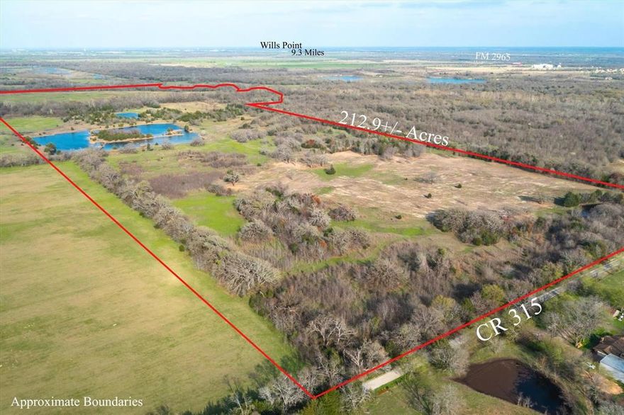212.92 MOL acres between Terrell and Wills Point. Perfect opportunity to join the fastest-growing County in the State! This property offers an array of investment opportunities. Whether you are looking for a place to call home for your family and envision a private ranch, with an abundant supply of wildlife including deer, hogs, and fishing or seeking to tap into its potential for single-family residential development. This land provides endless possibilities, approximately 40 miles from Dallas, and with proximity to I-20 and Highway 80. This property boasts a strategic location for various investment goals, it is adjacent to the existing Shadow Lakes Community and is poised for residential development in this flourishing area. This property is ready for its next owner or investment endeavor. Don't miss this outstanding opportunity to make your investment dreams a reality in this prime location.