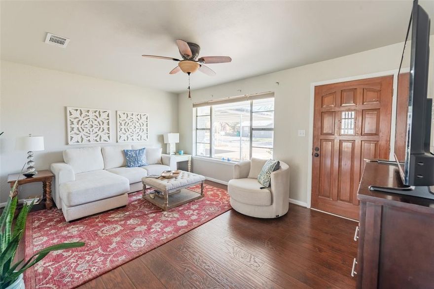 Step into this beautifully updated 3-bedroom, 1.5-bathroom ranch-style home nestled in the heart of Hamilton, TX. The newly painted exterior offers a fresh, modern curb appeal, setting the stage for what lies inside. Rich luxury vinyl plank flooring flows seamlessly throughout, creating a warm and inviting atmosphere. The kitchen is a chef's delight, boasting crisp white cabinetry, sleek stainless steel appliances, and plenty of space for meal prep and gatherings. Relax in the upgraded full bathroom, where modern finishes shine, or enjoy the convenience of the updated half bath. Each bedroom offers comfort and charm, ideal for family living or hosting guests. Perfectly blending timeless charm with contemporary upgrades, this home is ready to welcome you. Don't miss the opportunity to make it yours!