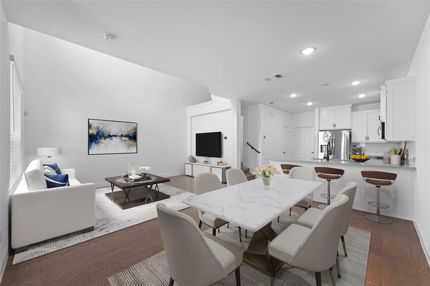 This charming two bedroom, two and a half bath townhome offers an impressive double-height ceiling in the living room that fills the space with natural light, creating a bright and airy living space. Enjoy a large walk-in pantry with ample storage and a well-designed floor plan perfect for modern and comfortable living. Situated in a desirable community known for its excellent amenities and top-rated school districts. Sought after Viridian Master Planned Community is located near schools, dining and entertainment!