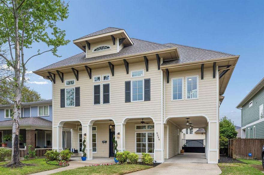 Located in the highly sought-after Vickery Place Conservation District, this beautifully updated Craftsman blends timeless charm with an unbeatable walkable lifestyle. Just moments from the popular restaurants, coffee shops, fitness studios, boutiques, and nightlife of Lower Greenville and Henderson Avenue, the location offers the perfect balance of neighborhood charm and urban convenience. Built in 2005, the home welcomes you with soaring ceilings, light-stained hardwood flooring, and expansive Pella windows that fill the interiors with abundant natural light. The open-concept floor plan is designed for both comfortable everyday living and effortless entertaining.

The renovated kitchen serves as the heart of the home, featuring custom quartzite and soapstone countertops, stainless steel appliances, a striking three-dimensional tile backsplash, designer lighting, gas range, walk-in pantry, and an oversized island ideal for gathering with family and friends. A first-floor guest suite offers flexibility for visitors, a home office, or multigenerational living.

Upstairs, the spacious primary retreat provides a relaxing escape with a spa-inspired bath featuring a garden tub, separate shower, and walk-in closet. The second level also includes a generous game room or secondary living area, a large laundry room, and three additional bedrooms with two full baths.

The detached garage includes HVAC and a finished above-garage space perfect for a private office, studio, workout room, or guest quarters. A porte-cochère with automatic gate adds two additional covered parking spaces for added convenience.

Combining the character of one of Dallas’ most beloved historic neighborhoods with the energy of nearby dining and entertainment, this home offers a lifestyle where morning coffee runs, dinner patios, and neighborhood favorites are all just a short stroll away. Conveniently located approximately 5 miles from Love Field Airport and 4 miles from Downtown Dallas.