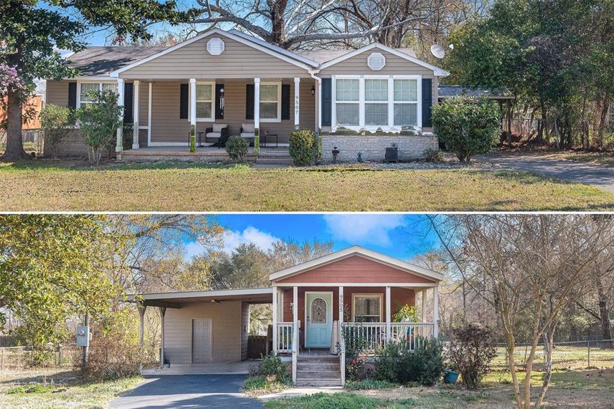 This .75 acre property includes TWO addresses - 9505 Flournoy Lucas and 9507 Flournoy Lucas - and is both a wonderful long-term and short-term investment opportunity. Located on the developing Flournoy Lucas corridor, across Flournoy Lucas from the Shreveport Marketplace shopping center, which features a large Kroger grocery store, several restaurants, coffee shop, retail. Also across the street are the new YMCA soccer fields. Several sizable and new neighborhoods and a rapidly growing rooftop count are positive growth indicators. Both properties are currently leased. Both homes are well cared for and in very good condition. Parking is more than adequate. 9505 is an adorable 1BR,1BA mobile home with a great little sitting porch, covered parking, sizable Master Bath and open floorpan. 9507 features a fabulous front porch, small storage shed at the rear of the home, 2 covered carport spaces, a lovely Master bath with freestanding soaking tub, kitchen with stainless steel appliances and double compartment stainless steel sink, wood cabinets, large utility room with extra fridge. The property is beautiful, featuring mature trees and beautiful yards. Call for a showing!