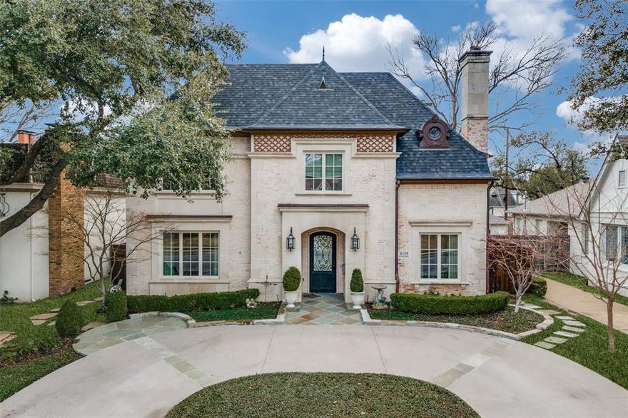 Nestled in one of Dallas's most sought-after neighborhoods, this stunning custom-built residence combines modern elegance with timeless design. Boasting five bedrooms and five and a half baths, this home offers luxury and exceptional quality. Set on a 60 x 119 lot, the property features a new roof, a circular drive, and an elevator for effortless accessibility.

Step inside to traditional, hand-scraped hardwood floors that flow seamlessly through an open-concept design. The gourmet kitchen is a chef's delight, featuring granite countertops, stainless steel appliances, and an expansive island that integrates with the dining and living areas. A wet bar and formal dining room make this space ideal for entertaining, while the light-filled living room, formal sitting and study provide serene spaces for relaxation and productivity.

Adjacent to the kitchen, discover a versatile multipurpose room, plumbed and perfect for an art studio or craft area. The main floor also includes a spacious screened-in porch with a built-in gas grill, which leads to a serene, zeroscaped backyard designed for low maintenance and maximum enjoyment.

On the second level, find the luxurious primary suite adorned with abundant natural light, his-and-hers vanities, a separate jetted tub, a stone shower, and dual walk-in closets. Four additional en-suite bedrooms ensure privacy and comfort for all occupants. The second floor also features a well-appointed laundry room with abundant storage and a linen closet, with convenient elevator access enhancing ease of living.

Exterior features include a dual-access driveway with a circular front for graceful arrivals and a rear-entry garage with a privacy gate at the alleyway, adding layers of privacy and convenience.  Just minutes from top rated schools, parks and amenities.

To experience this unparalleled property, contact the listing agent for a personal tour. Indulge in luxury living, where style meets functionality in Dallas’s elite setting.