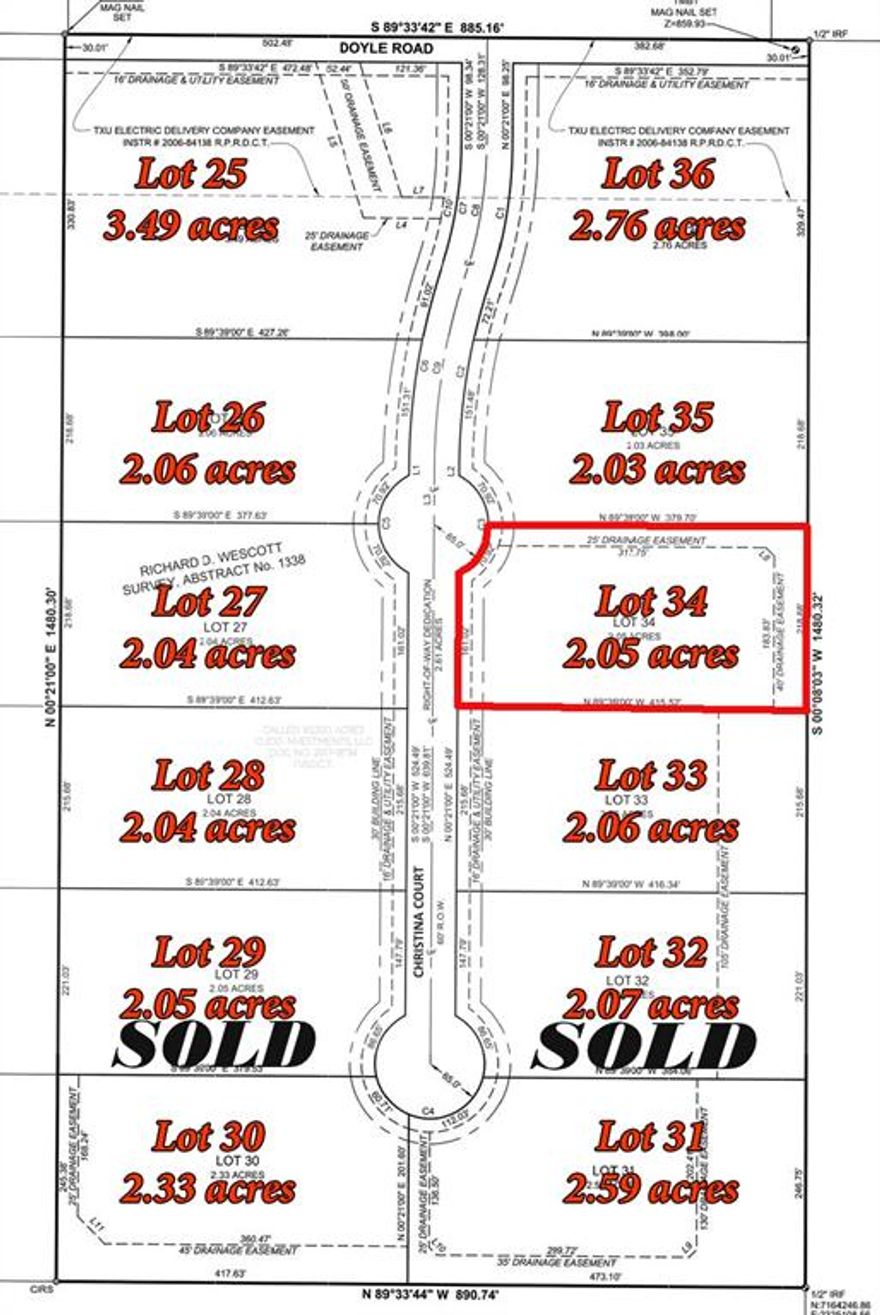 7257 Christina Court has 2.05 acres, 218'x410', Legacy Ranch is a neighborhood located northwest of Krum, TX. Legacy Ranch provides 36 lots, ranging between 2-3 acres, Legacy Ranch is developed for a Very Special Group of People that Understand the Love and the Benefits of Country Living. Where You can have a Shop or Barn for Hobbies or Animals that Bring the Bodies and Emotions back to a Tranquil State. Have Space where Someone can take the Time to Slow Down and Appreciate the Simple Pleasures of Life, Again. To provide a Home for Children and Adults where Outside Activities can reduce the Dependencies of Electronic Devices. Krum provides a Great School System, and the Bus will Pick up your Kids. This will be a CC&R in place! no HOA!