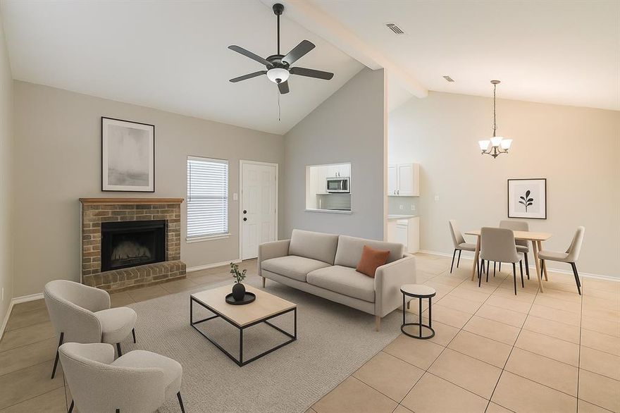 Welcome to this beautifully remodeled 2-bedroom, 1-bath charmer in the heart of Euless! Thoughtfully updated and full of natural light, this home offers a spacious layout with vaulted ceilings, a cozy gas fireplace, and stylish finishes throughout. The kitchen features brand-new cabinetry, updated appliances, and modern touches that make it as functional as it is inviting. The bathroom has also been completely refreshed with new cabinetry and fixtures.

The large primary bedroom is a true retreat, complete with a walk-in closet and a dedicated vanity area—ideal for your morning routine. New carpet in the bedrooms and fresh paint throughout give the home a clean, modern feel. Other recent upgrades include a brand-new water heater, adding peace of mind for the new owner.

Enjoy a private driveway with alley access and a fenced yard—perfect for relaxing, entertaining, or pets. Located in an amazing central location, this home offers quick access to DFW Airport and is zoned to the highly acclaimed Grapevine-Colleyville ISD.

Don’t miss this move-in-ready gem in one of the most convenient spots in the Metroplex!