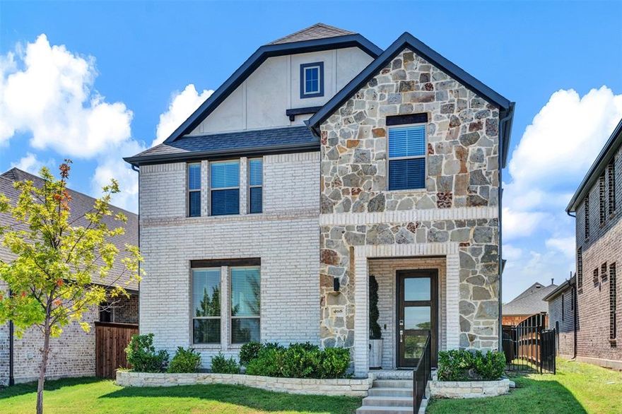 ACT NOW! Immaculate 3-bedroom, 2.5-bathroom home in the highly sought-after community of Fairview, Texas! Perfectly positioned in the heart of Collin County, this home offers quick access to HWY 75 and 121 for easy commutes, and is just minutes from historic downtown McKinney, the Allen Outlets, The Shops at Fairview Town Center, schools, dining, and more! Nestled on a quiet interior lot in the friendly neighborhood of Apples Crossing, this home blends comfort, style, and convenience.

Inside, you’ll find a bright and inviting open layout with hardwood floors, abundant natural light, and custom lighting upgrades—including a show-stopping crystal chandelier. Smart-home ready lighting and fan switches make everyday living simple and efficient. The spacious living room with fireplace flows seamlessly into the dining area and chef’s kitchen, complete with granite countertops, custom cabinetry, stainless steel appliances, and a custom counter-depth Bespoke refrigerator with interchangeable color panels.

The luxurious primary suite is privately located on the main floor and features a spa-inspired ensuite bath and walk-in closet. Upstairs, this home truly shines with a spacious loft, a media room wired for surround sound, and two additional bedrooms—each offering generous closet space and storage for family or guests.

Enjoy the outdoors year-round on the private patio, ideal for relaxing or entertaining. The full two-car garage provides plenty of storage, and an extra workshop + storage area ensures room for hobbies, tools, or seasonal items.

This walkable neighborhood features a community park and pond, along with friendly neighbors who truly look out for one another. With modern upgrades, thoughtful design, and an outstanding location, this home truly has it all!