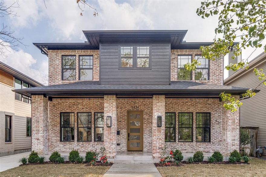 New construction in Vickery Place completed by D Best Builder, Patten Custom Homes. This Prairie style home located walking distance to Henderson Ave. has all the bells and whistles and a very versatile floorplan. Walking into the home you have a flex room with full bath steps away, an open concept kitchen-living-dining-wet bar with an eat in kitchen island. From the kitchen and living, you can walk out onto the covered patio that features a built-in grill, fireplace and fully screened in with mosquito screens. The landscaped backyard also features a fully turfed yard with putting green. Upstairs, you walk into the spacious family room with built-ins, full WD laundry room, 2 secondary rooms and a generously sized primary suite with a spa like bathroom. This beautifully designed home features designer lighting, high-end appliances, custom built-in cabinets throughout, designer tile, smart home wiring and so much more!