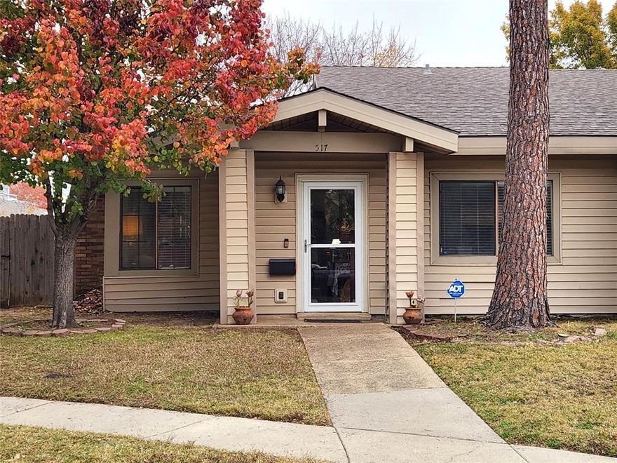 Looking for the perfect starter home or an ideal downsize for empty nesters? This charming home sits at the end of a quiet cul-de-sac, offering extra privacy in a peaceful neighborhood. The property features a spacious side yard—perfect for barbecues, pets, or outdoor entertaining—plus a separate backyard with a storage shed for all your lawn tools and equipment. Step inside to a freshly updated interior, recently painted throughout including walls, ceilings, doors, and trim, along with brand-new carpet installed January 13, 2026. The home offers low-maintenance vinyl siding, a durable dimensional shingle roof, and a cozy wood-burning fireplace to enjoy on cooler evenings. Vaulted ceilings and a split-bedroom layout add to the open feel and functional design. Conveniently located near shopping, dining, and with easy access to I-35, this home combines comfort with convenience. Refrigerator stays with the home! This property also qualifies for a special financing incentive, so be sure to contact me or your agent for details and available lender concessions.