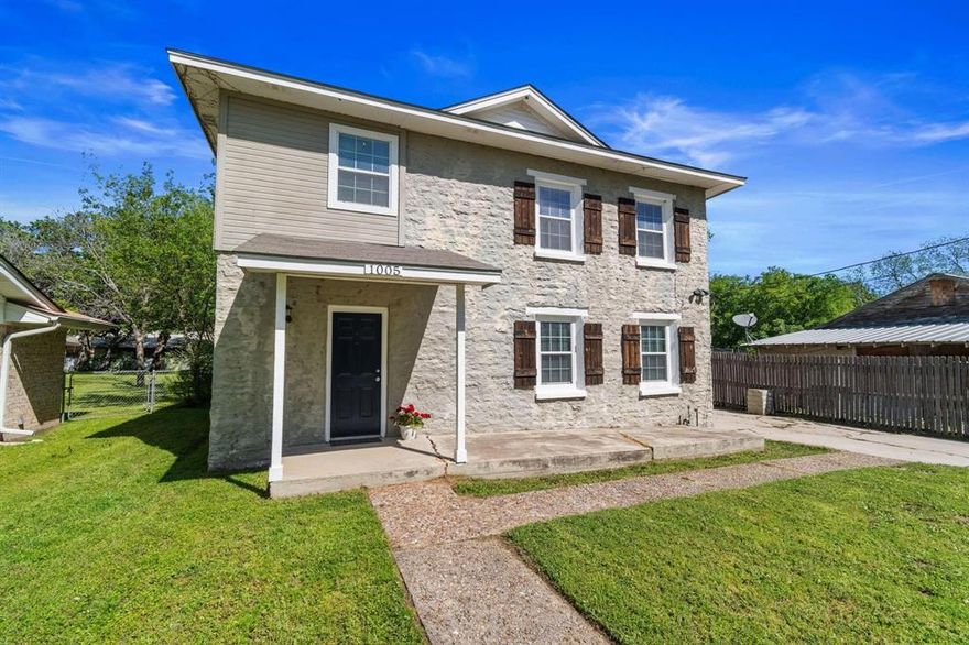 Great investment — currently leased and generating immediate rental income! Built in 1940, this Historic Stephenville home features wide stone and rock walls, with some ceilings even being solid concrete. Just minutes from Tarleton State University, this is a perfect opportunity for an investor or future student family looking to purchase. Perfect location to bike to campus. Bright and inviting inside with an open kitchen-to-living-room space. Neutral carpet and colors throughout create a warm and welcoming feel. The layout includes one bedroom, utility room, and half bath downstairs, with two bedrooms and a full bathroom upstairs. Each upstairs bedroom has a large walk-in closet accessible through the hallways. A large storm shelter located in the backyard provides safety in unpredictable weather. The great-sized lot with mature trees offers abundant shade to enjoy the outdoors. Don’t miss this!