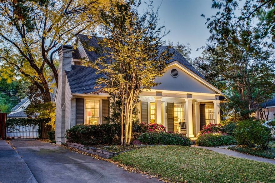 Charming cottage with drive-up appeal, nicely landscaped yard! Beautifully updated in 2015. Inviting living room with fireplace opens to dining room and office. Open concept family room and kitchen with stainless steel appliances, gas cooktop, quartzite counters and island. 4c bedrooms and 3 baths, with 1 bedroom and bath downstairs. Upstairs master has high ceilings and updated master bath. 2 additional bedrooms upstairs with jack and jill bath. Backyard has deck, pergola, and outdoor fireplace great for entertaining. Short walk to HPHS and Lovers Lane shopping and dining.