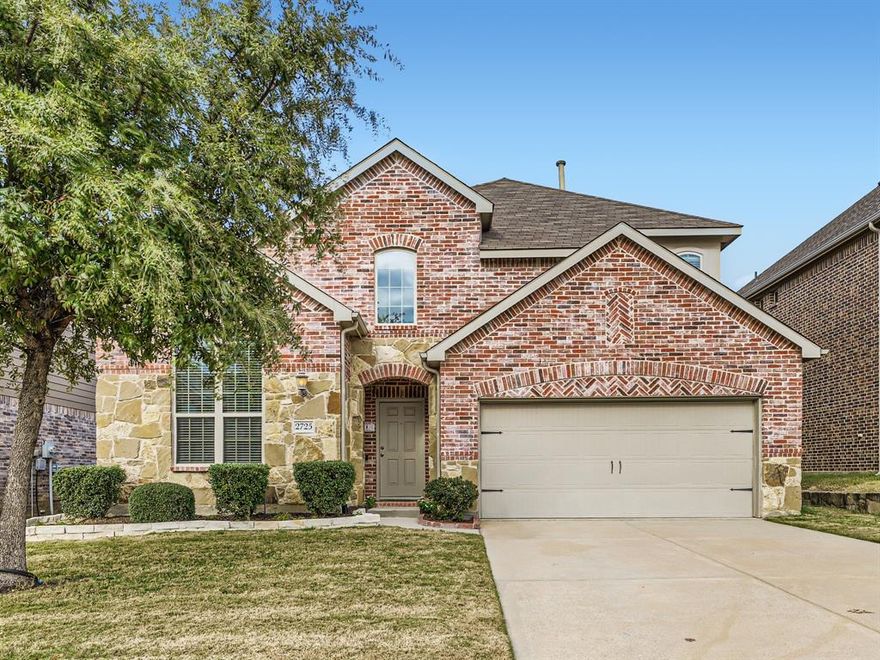Discover luxury living in this meticulously crafted 4-bed, 4-bath home in North Texas. Step into an elegant grand foyer leading to an office space, while the kitchen boasts granite countertops, a sizable island, gas cooktop, built-in oven, and stainless steel appliances. A spacious living area features a cozy fireplace, with the main level hosting a grand primary bedroom and ensuite. Ascending to the upper level reveals 3 generously sized bedrooms, accompanied by a versatile loft ideal for a game room or bonus area. The backyard oasis offers a covered patio overlooking an expansive green space. Recent upgrades include a replaced retaining wall (2020) and a new roof (2017). Enjoy community amenities like a pool and playground, all within a convenient distance to North Texas shopping. Experience the epitome of comfort, style, and modern convenience in this well-appointed home.