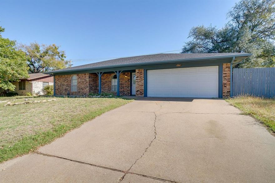 A wonderfully updated brick home located in the heart of downtown Weatherford! Conveniently by all the downtown fun and college area, yet set back in its own quiet little neighborhood. This property offers Beautifully redone floors, freshly painted walls and cabinets, updated fixtures, granite countertops and much more! This 3 bedroom, 2 bath home also offers a storage shed in the back, a big covered patio, privacy fence and plenty of room to hangout.  These rentals are highly desired and hard to find in this area. This property will not be available for move in until October. Call agent for more details.