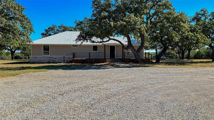 Country Living convenient to Cisco with newly remodeled home, this 30.689 acre property offers a rare combination of privacy, usability, and strong improvements just minutes from Cisco yet adjacent to large ranches.  Mostly wooded with mature oak and mesquite trees, the land provides a quiet, secluded setting with an abundance of wildlife.

The 3 bedroom, 2 bath custom home, built in 1997 and newly remodeled in 2025, sits atop a scenic hill ridge with expansive views to the east, south, and north. The 1,815+- sq.ft. home features quartz countertops, brick wainscot, a metal roof, central heat and air, large rooms, walk in closets, utility room, and many other amenities. Covered porches and decks totaling 711+- sq.ft. create exceptional outdoor living space, ideal for relaxing and taking in the landscape and wildlife. From the house and deck, enjoy daily viewing of deer, turkey, hogs, and other wildlife on the property.

A substantial 80’x50’ metal shop provides 4,000 sq.ft. under roof, perfect for equipment, storage, or projects. The property is fully fenced with multiple cross fences, including a fenced yard, two cattle guards and a livestock shed with pens. Coop water is in place.

A pond and small wildlife food plot with feeder constantly attracts deer, turkey, hogs, and other wildlife year-round for hunting or viewing. With frontage on lightly traveled paved FM 569 and county road 139, the property offers convenient access yet with very low vehicle usage. Large oak trees surround the home and positioned toward the interior offering both shade and privacy for quiet country living.

Owner Jimmy Williams is a licensed real estate broker.