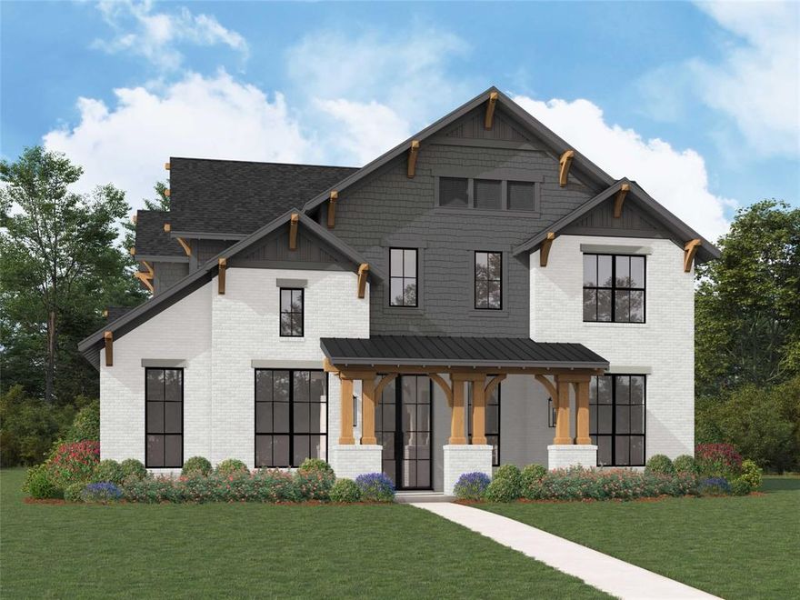 MLS# 20873363 - Built by Huntington Homes - Ready Now! ~ Amazing Huntington Homes Lorenzo design. Rare to find a 2 story w 3 beds-3baths down along w media room & study! Craftsman elev w front porch, painted brick w beautiful curb appeal. Great room has 22 ft beamed ceiling w wine bar, built-ins & 10ft tall sliders to let in natural light. Gourmet kitchen w Wolf & Subzero appliances, 10 ft island w Quartzite countertops & waterfall edges make entertaining a dream. Prep kitchen has 2nd fridge, 2nd dishwasher, sink & icemaker along w addl cabinets & floating shelves for storage. Primary has sitting area, custom closet and spa bath w huge shower w multiple shwr heads.  Private casita for guests or 2nd study or workout room. All en-suite bedrooms. Oversized gameroom w wetbar & tv built-in for family fun. Retreat w built-in desks for study time. 29ft long outdoor living area has fireplace & kitchen w Wolf grill, venthood, sink & mini-fridge, pavers & cedar ceiling to enjoy the spring weather. Plenty of room for a pool.