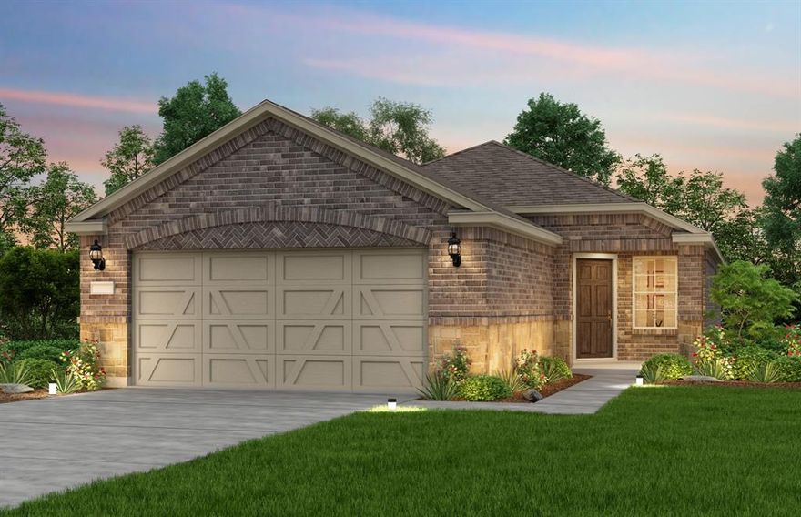 NEW CONSTRUCTION: Del Webb at Trinity Falls. Senior Adult 55+ Living Community. One story Steel Creek plan with brick and stone exterior - Elevation D. 2BR, 2BA + Tray ceilings + Sunroom and covered patio + Granite countertops + Upgraded cabinetry + LVP flooring - 1,368 sq.ft. Available for February - March 2024 move-in. Open concept home design perfect for entertaining guests.