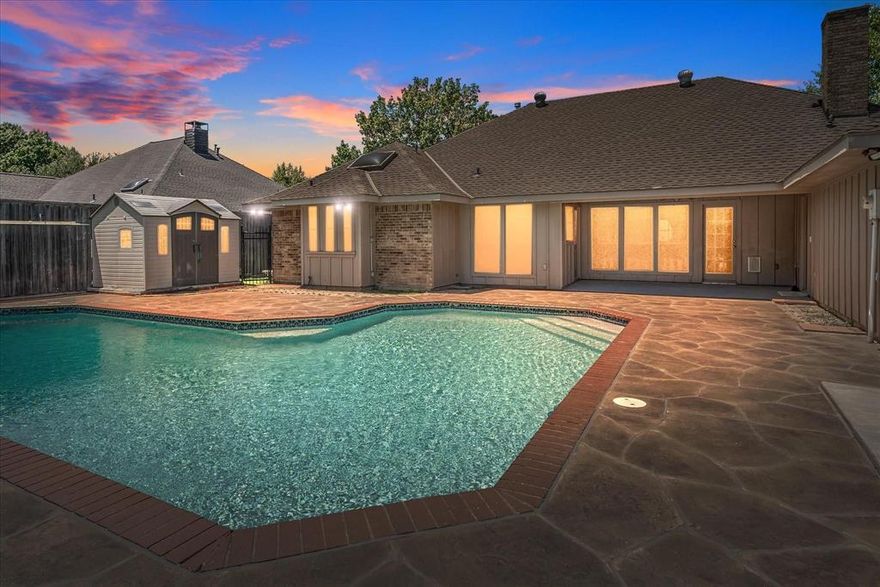 PRIDE IN OWNERSHIP SHOWS! Well-maintained 4-bedroom, 2-bath home located in a quiet, established neighborhood in Plano. This charming single-story residence offers a spacious and functional layout with a large living area featuring a cozy fireplace and abundant natural light.

The kitchen and bathrooms are in great condition. Thoughtful upgrades and features include a beautifully designed custom carport that blends seamlessly with the home, HardieBoard fascia, soffits, and siding for enhanced durability and low maintenance, cedar-lined closets, added shelving in closets, decked attic space for improved storage and accessibility, under-counter water filters, and a convenient dog run located along the side of the home.

The primary suite offers an en-suite bath and walk-in closet, while the additional bedrooms are generously sized. Step outside to a private backyard featuring a saltwater pool—known for lower routine maintenance and a more comfortable swimming experience—with updated decking and a recently replastered finish, along with a covered patio ideal for relaxing or entertaining. Conveniently located near schools, parks, shopping, and major highways, this home offers comfort, functionality, and long-term value in a prime location.