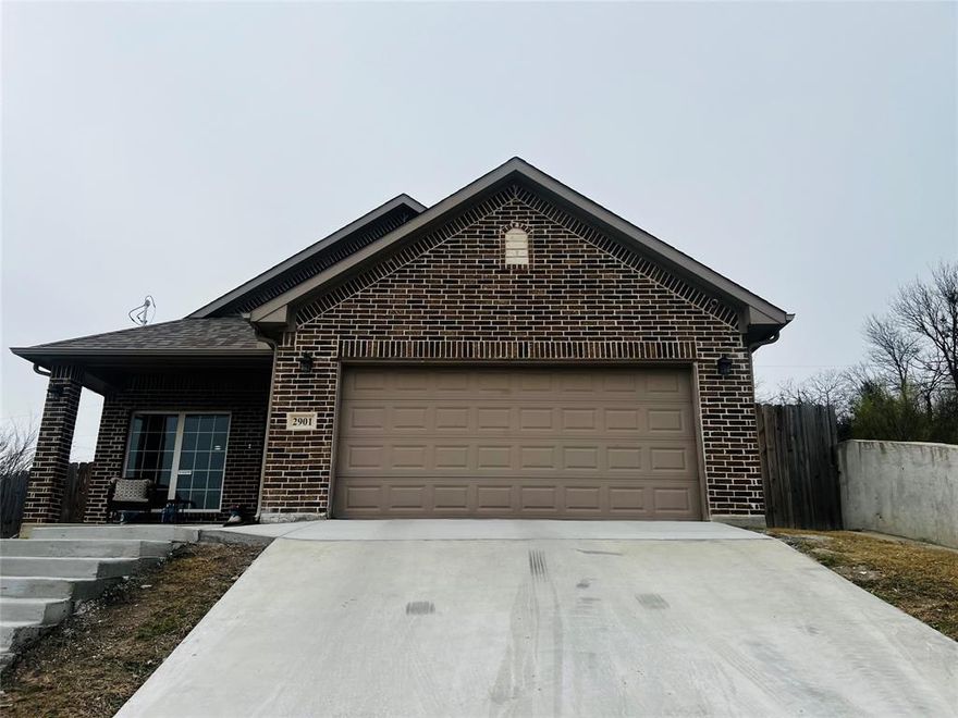 Welcome home to this beautifully maintained, move-in ready home on an oversized private cul-de-sac lot in the Belmont Park Addition of Fort Worth. Step through the 12x5 front porch to discover a freshly painted open concept layout with elegant archways that connect the living, dining, and kitchen areas - ideal for both everyday living and entertaining. The formal dining flex room can also function as the perfect office retreat. The kitchen is appointed with granite countertops, sleek stainless steel appliances, custom backsplash tile, service counter, built in microwave, walk in pantry and breakfast bar ideal for bar stools. The living room has a sunny orientation with ceiling fan and french doors onto the patio. The flooring is a tasteful mix of upgraded wood look tile in the main living areas and plush carpet in the bedrooms for extra comfort. The primary ensuite is oversized with a shower tub combo, grand walk in closet and an ideal location separated from the secondary bedrooms. The secondary bedrooms are large with spacious closets and direct access to the full bath with granite vanity and shower tub combo. The separate utility is full size with electric connections. Owner added custom storm doors, plumbing & lighting fixtures and privacy fencing. The oversized lot extends beyond the back wall. Convenient location near major highways, close to downtown Fort Worth, and local amenities.