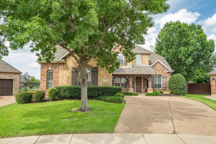 BEAUTIFUL 2 story home nestled in the Emerald Park gated community in Colleyville!  This home sits on on a peaceful cul-de-sac lot with no backyard neighbors. Meticulously maintained, this home offers the perfect blend of comfort, space, and privacy—inside and out.
As you step inside you'll find a private home office with French doors to your right and a formal living and dining room to your left.  Soaring ceilings in the main living room featuring a stone fireplace as the focal point of the room. An abundance of natural light fills the open floor plan. Elegant plantation shutters throughout much of the home. Kitchen and large breakfast area feature amply countertop space, a gas cooktop, island, beautiful wood cabinets, built in wine rack and undermount cabinet lighting. Spacious downstairs primary suite, separate vanities, garden tub, separate shower and oversized closet!  Utilities room has sink and room for a fridge or freezer and separate mud room with counter space and built in cabinets.
Large upstairs game room is perfect for movie nights, entertaining, or extra flex space. 3 nice sized bedrooms upstairs and 2 full bathrooms. 
This home has TONS of great storage! In addition to the walk out attic space, there is a huge under-stairs closet, coat closet, linen closets and large walk in closets in the bedrooms!
Out back, enjoy your own private oasis with a sparkling swimming pool and spa, all set against a backdrop of magnolia trees, beautiful landscaping and open skies. Because of the way the lot sits, there are no neighbors behind!  Just a great place to relax, entertain and enjoy. 
Beautiful community with a pond at the entrance and sidewalks for morning and evening walks. Zoned Keller ISD with opportunity to enroll in Grapevine-Colleyville ISD.  Close to retail and restaurants!
