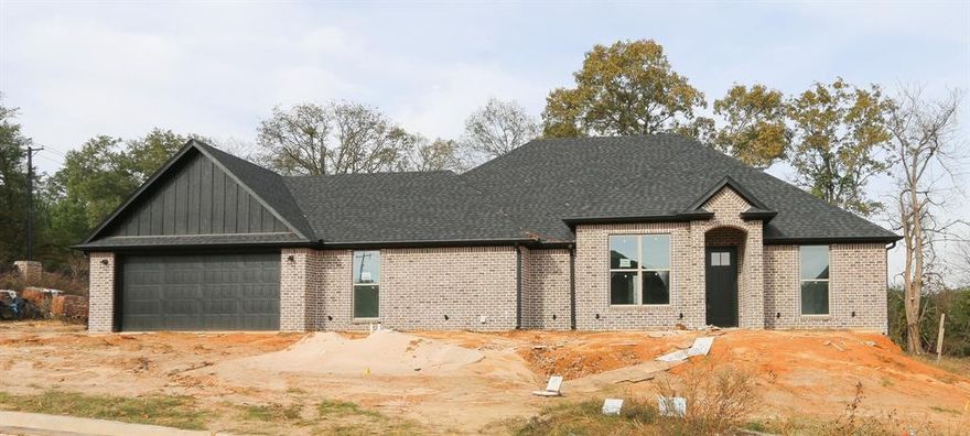 This SOUTH TYLER NEW CONSTRUCTION HOME is one of two homes to be built in this wonderful neighborhood and thenthere will not be any more lots available to build! Located in a serene country setting just minutes from everything that SouthTyler has to offer! Outside city limits, but developed with city water and sewer, ROYAL VISTA ESTATES is a planneddevelopment on CR 178 and very close to Tyler Athletic & Swim Club with no HOA or dues! This home has 3 bedroomsPLUS a separate designated office, separate dining room PLUS a breakfast nook (2 dining areas), gourmet kitchen, 2bathrooms and 2 car garage. Featuring many high-end amenities including solid countertops, custom cabinets, gas cooktop,large pantry, designer lighting, detailed moldings and trimwork, fireplace, wood and tile floors, shower and separate gardentub in master bath, 13' ceilings and more. There is a covered patio to enjoy the sprinklered yard with privacy fence! Welcometo YOUR new Home!!