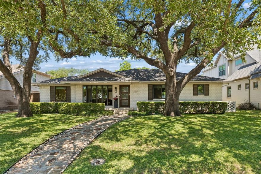 Stunning on Santa Maria!  Beautifully designed open floor plan with sun-drenched living spaces, refined interiors, elongated Foyer, wide doorways, multiple custom built-ins and storage, bay window, dutch doors, neutral colors, decorative tiles, and window coverings. Family, Formal Living and Dining Room flow seamlessly into Kitchen w large peninsula, pendant lighting, breakfast bar, staninless appliances, gas cooktop, convection oven, abundance of cabinets, multiple windows overlooking side yard, porcelain farm sink, dining nook, and built-in serving buffet. Office with skylight and sliding glass doors to backyard, features half-Bath with access door to pool. Primary ensuite featuring sliding glass doors that open directly to the patio and pool, separate closets, accent barn doors, and ensuite Bath with dual sinks and large tile surround walk-in shower w seamless glass panel door, built-in bench, honeycomb pattern tile, modern single-arm wall sconces and transom window allowing natural light. Add'l secondary Bedrooms adjoined by Jack & Jill with basketweave pattern tile, wood floors, ceiling fans and walk-in closets. Backyard features heated pool & spa, sizeable deck, custom cedar shade structure w dual remote fans, LED lighting w dimmers, hanging daybed, board on board wood fence, built-in poolside media cabinet w storage, and separate fenced side yard. Irrigation system, outdoor lighting, French drain, mature trees, fully landscaped, and rain gutters. Ideal location for families and outdoor enthusiasts, offering neighborhood gatherings and unmatched access to White Rock Lake, SoPac Hike & Bike Trail, and Lakewood Park. Minutes from the Dallas Arboretum, Medical District and Downtown, this home offers the essence of Lakewood living at its finest.