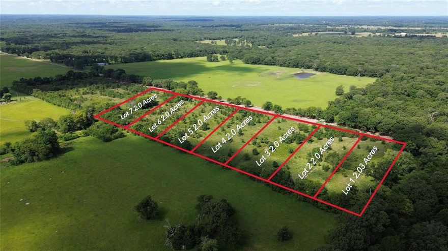 This property is out in a secluded area with beautiful views. Choose from 7 available Lots. 8 through 12 are sold. These lots are restricted to Site built homes of at least 1000 Sq Ft of living area. Plat and restrictions are loaded in the transaction desk. Sellers are Texas licensed real estate agents. Buyers and Buyer's agent are responsible for verifying all information.