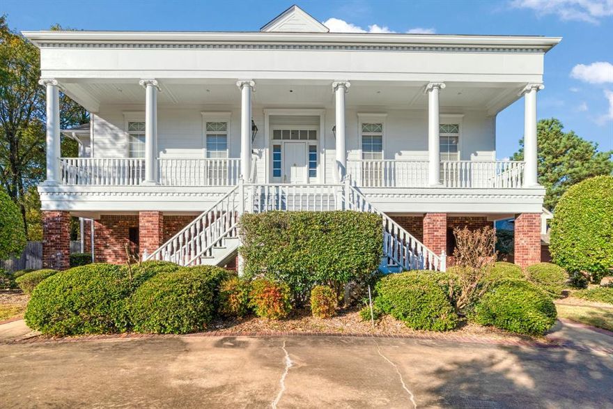 Embrace luxury living in The Garden Grove, a Southern Living Idea Home in 1998 that beautifully blends Greek Revival architecture with Spanish and French influences. This exquisite residence boasts 5 spacious bedrooms, four and one half baths and an office for you work from home needs, family room and a well equipped kitchen with butlers pantry.  Enjoy convenience of an elevator servicing all three levels along with magnificent porches perfect for relaxing.  The private backyard features gorgeous inground pool ideal for Texas summer gatherings complimented by an additional 2 car garage that offers potential as a guest house.  Act fast, such unique elegance won't last long!