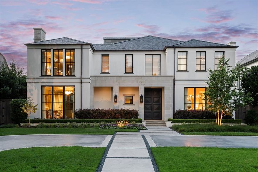 Located in the fairway of University Park in Hyer Elementary, this custom-designed and built home is a masterpiece by SHM Architects and Tatum Brown Builders with recent interior design by the esteemed Jan Showers. The property underwent extensive luxury upgrades from 2021-2024, including a new $300K slate roof, copper gutters and downspouts. Situated on an 81 x 152’ lot, the home features formals, 5-6 ensuite bedrooms, a media game room, and an exercise room that can double as a sixth bedroom with a full bath. The outdoor space includes a sparkling pool and spa by AquaTerra Outdoors, a large covered loggia, artificial grass, and a separate outdoor kitchen area. Inside, the house offers abundant natural light through floor-to-ceiling windows, showcasing the most exquisite stones, marbles, and quartzite throughout. The kitchen opens to a large light-filled family room and features SubZero and Wolf appliances, an oversized White Pearl full slab quartzite island, cont. in private remarks
