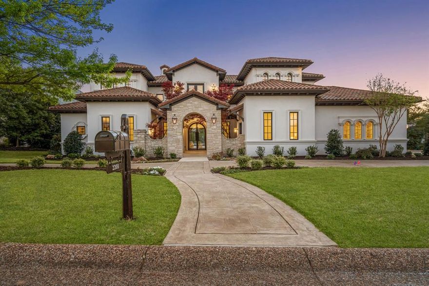 STUNNING, fully remodeled Mediterranean estate in the coveted Vaquero Club, showcasing exceptional designer finishes and abundant natural light throughout. Enter through a stately limestone courtyard with a travertine entrance, setting the stage for the breathtaking backyard views beyond. Inside, the home is thoughtfully curated with new engineered hardwood floors, exquisite designer lighting, and elevated architectural details at every turn. The incredible chef’s kitchen features honed Bianco Quartzite countertops, Anne Sacks tile, Sub-Zero refrigeration, white oak cabinetry, and dual Miele dishwashers, all opening seamlessly to the inviting family room with a sleek linear fireplace and a stunning entertainer’s bar. The privately situated first-floor primary suite is a true retreat, highlighted by a Venetian plaster fireplace and a spa-inspired bath with Calcutta marble and intricate mosaic tile. A dedicated study and private secondary suite offer additional flexibility and convenience. Also on the main level: a 225-bottle temperature-controlled wine grotto, spacious laundry room and an expansive 4-car garage with circular drive. Upstairs, you’ll find three additional bedrooms and a large game room designed for both relaxation and entertaining. The resort-style backyard is an entertainer’s dream, featuring a newly remodeled pool with waterfall, spa and fire pit complemented by newly completed lush landscaping and thoughtful landscape design that enhances both privacy and beauty.Enjoy seamless indoor-outdoor living with a covered patio, fireplace, grill area perfect for hosting at the highest level. Zoned to Westlake Academy with immediate Vaquero Golf Club membership available.