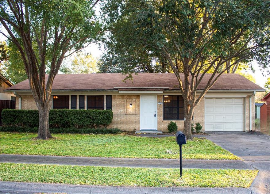 Wonderfully updated home with no carpet and all tile. This home has been updated with new kitchen equipment, new stove, new dishwaher Cabinets painted in November.Washer, dryer hookups, refrigerator included in garage now. New electrical panel as well. The home just got freshly painted throughout.It has a shaded front yard, very large back yard with trees and huge patio that is covered for outdoor fun for the kids and barbeques. It also has a one car garage. This home would make a great home for a first time home buyer. Ready to make this your home.