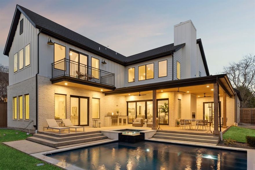 The first of an architectural duo by Strange and Sons development. Introducing The Bermuda Collection - a limited pairing of newly built East Dallas residences designed with elevated finishes, thoughtful layouts and seamless indoor-outdoor living. Each with their own unique flair, 1811 Bermuda showcases soaring ceilings, walls of glass overlooking the resort-style pool and spa, and a light-filled great room anchored by a striking stone fireplace. The chef's kitchen impresses with professional-grade appliances, custom cabinetry, and a statement island ideal for entertaining and everyday living. Sliding doors extend the living space to a covered patio and fully outfitted outdoor kitchen, creating a true year-round retreat. With five bedrooms, including a dual primary retreats, the layout balances privacy with open-concept design. Every detail, from wide-plank hardwoods to designer lighting and curated finishes, reflects a refined yet approachable modern farmhouse aesthetic. A rare opportunity to own a signature new-construction home in one of East Dallas' most desirable neighborhoods. The Bermuda Collection offers boutique scale, architectural distinction, and timeless appeal.