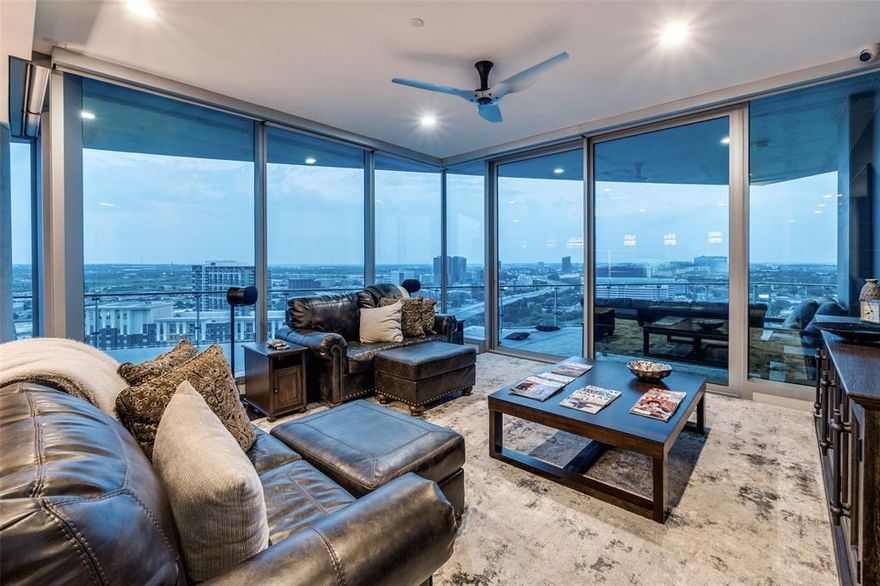 Rare opportunity to own a condo with over $175,000 in upgrades located in the highly sought after Bleu Ciel Hi-Rise. This 3 bed 3 bath condo features many upgrades including hardwood floors throughout, decorative lighting, custom California closets and much more. The kitchen features Miele appliances, a built in wine refrigerator, and porcelanosa cabinets providing a state of the art kitchen for any level of chef. The unit features floor to ceiling windows throughout providing great views and a lot of natural light. Windows are also equipped with both blackout and sheer electric shades. The condo also features a large 825 square foot wrap around balcony perfect for morning coffee or watching the sunsets in the evening. The building features unparalleled amenities such as two junior olympic size pools, spa, wine room & storage, two executive board rooms, social room with library, private garages, fitness room with state of the art equipment, pet area, 24-7 concierge, valet, and direct access to the Katy Trail. This unit also comes with a temperature controlled storage unit and private two car garage.