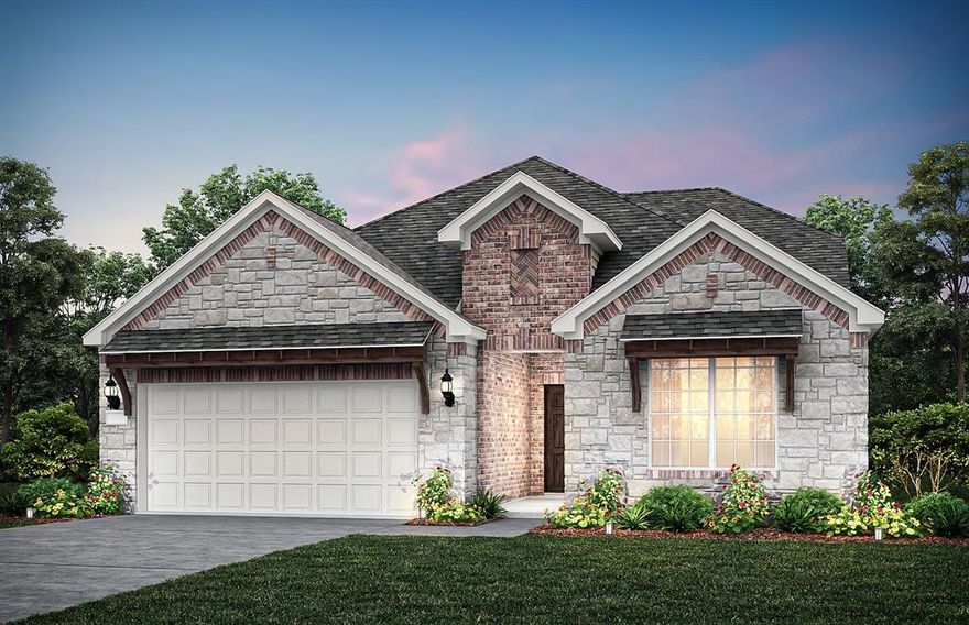 NEW CONSTRUCTION: Discover the stunning two-story Mooreville plan at Wellington in Fort Worth. This spacious 4 bedroom, 3 bath home, boasts 3,310 sq. ft. Features include a gourmet kitchen with an island bar, an oversized owner's suite with a bay window, a spacious game room and media room, LVP flooring, and quartz countertops. Ideal for entertaining and growing families. Available this May for move-in!