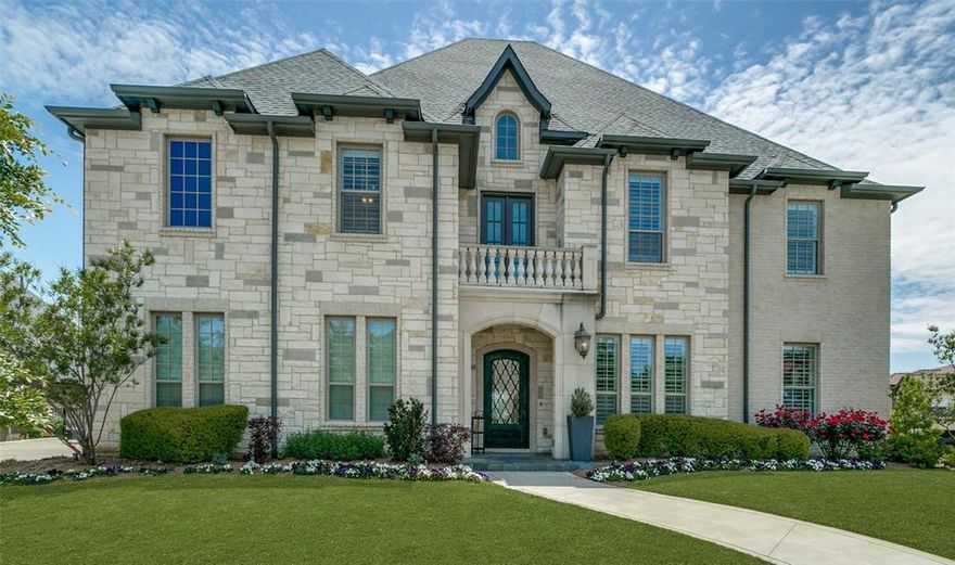 Gorgeous custom touches abound in this stunning Carillon estate. A large foyer leads into an open family room with a stone fireplace and vaulted beam ceiling. Enjoy meals in the dining room with beautiful built-in hutch. The family chef will love the Thermador appliances, large appliance shelves, and ample counter space. An oversized island and walk in pantry offer plenty of storage. A media room off the kitchen has a bar, and custom black out drapes. Relax in the owner suite with decorative nightstand lamps, chandelier and hidden TV.  The owner's bath boasts a coffee bar, enormous walk through shower, and extra large custom closet. The winding staircase leads to a game room, 3 ensuite bedrooms and one extra room for a 2nd study or  conversion to a 6th bedroom.  A sparkling pool and hot tub, screened patio, built in kitchen and separate cabana with fireplace is the perfect setting for outdoor parties. Just a few steps to Preserve Park with walking trail, playground and basketball.