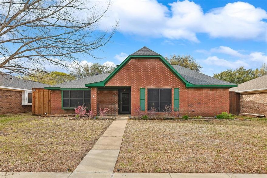 Welcome to your custom-updated charming home. This home has had some great thought put into the updates. The exterior is accented with black steel security screens that open like a door. The windows are easy to access for cleaning and allow fresh spring and fall air to flow through the house. Once inside, you are greeted with a custom stone fireplace, plantation shutters, and the feel of a warm refuge from the world.  The English paneling accents the living room and primary bedroom. The former owner used the primary bedroom as a study, with it being connected with a French door to the adjacent room.  The home has plentiful storage, tall ceilings, custom light fixtures, and updated cabinets through-out. This home was thoughtfully remodeled to resemble a home the owner grew up in.  The backyard is accented with a covered patio and tall trees and is surrounded by a board-on-board cedar 8-foot tall fence. There is also a 10 by 7 metal storage shed.