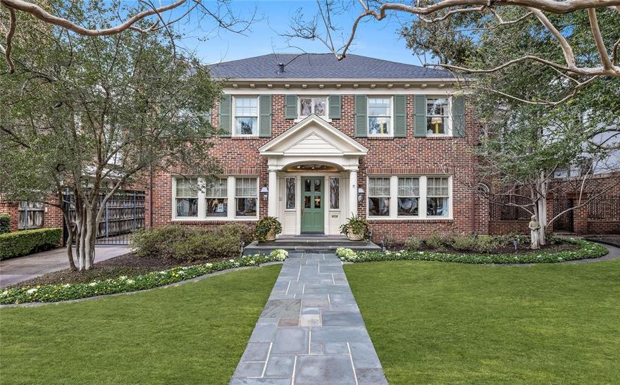 Historically significant home in Highland Park, located in a premier location. Prairie style influence is apparent in this 1925 HP home designed by architect William A. Cooke. While maintaining its architectural integrity, the home has been luxuriously updated for today's buyers!
- Rare 75 wide lot, steps from Armstrong Elementary & Turtle Creek
- 9' ceilings
- Gracious formals and music room off center hall
- Family room, WBFP, opens to Living Room, kitchen for easy entertaining
- Gourmet kitchen with 2 Bosch dishwashers, Wolf 8 burner gas cooktop, double ovens, warming drawer, center island
- Charming bkfst rm with doors leading to covered patio and outdoor LA
- Elegant Primary Suite with WBFP, his & her dressing rooms
- Generously appointed secondary bdrm with updated marble baths
- Serene lap pool, mature landscaping
- 744 sqft beautifully appointed quarters, kitchenette, full bath, large closets for storage
- 3 car oversized garage with extra storage, gated driveway