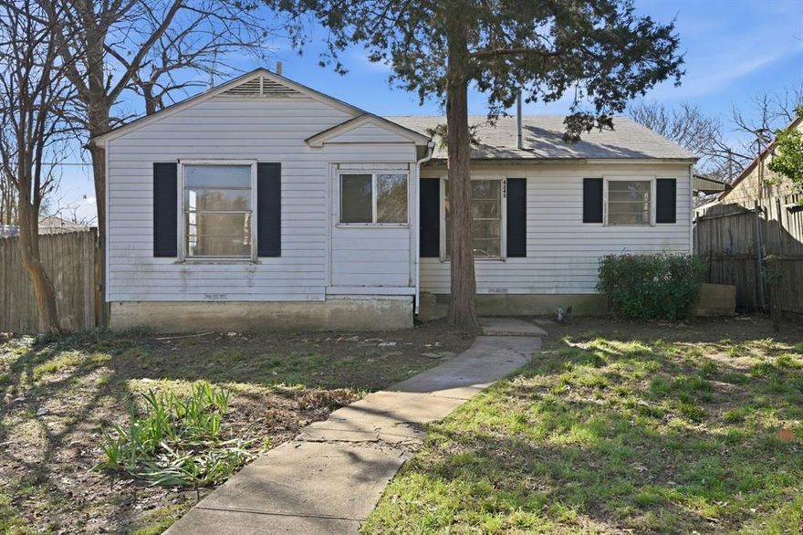 Prime Renovation Opportunity Near Love Field! This 1,106 sq ft, 2-bedroom, 1-bath home, built in 1944, is full of character and potential in an established Dallas neighborhood. Featuring a great layout with functional living spaces, this property is ready for a complete renovation to restore its charm or reimagine it with modern updates. Situated on a .15-acre lot with mature trees, the setting offers shade and curb appeal with room to enhance the outdoor space. Located just minutes from Dallas Love Field Airport, major highways, shopping, and dining, this property presents a strong opportunity for investors or buyers looking to create value in a prime location!