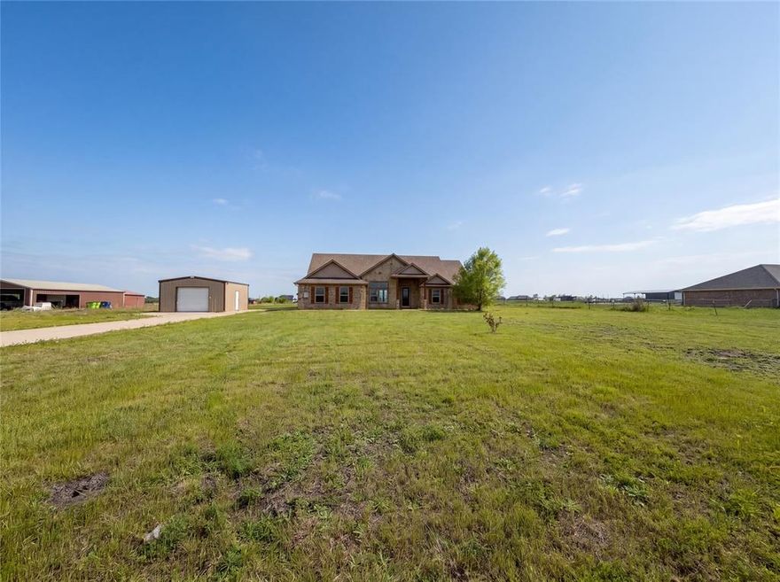 Imagine 5029 County Road 2720, recently enhanced with fresh interior paint and partial flooring replacement throughout. A comfortable living area features a fireplace, while the kitchen contains all stainless steel appliances and an accent backsplash. The primary bathroom includes double sinks and a separate tub and shower for convenience. An exterior covered patio extends the living space. This updated residence perfectly blends comfort and modern utility. Home comes with a 100-Day Home Warranty and a 7-Day Home Test Drive to move in 7 days early for free