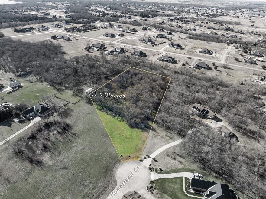 Build your dream home in one of Royse City’s most desirable acreage communities. This exceptional cul-de-sac lot is located in the highly sought-after High Point Ranch, known for its custom homes, oversized lots, and peaceful country feel with convenient city access. Offering just under 3 acres, this heavily treed homesite provides a private, scenic setting ideal for a custom build surrounded by mature trees and natural beauty.

Bring your own builder and design the home you’ve always envisioned—plenty of room for a custom residence, outdoor living spaces, shop, or future pool while still enjoying privacy and elbow room rarely found this close to town. The cul-de-sac location adds an extra layer of exclusivity and reduced traffic.

Located in Royse City ISD and featuring an extremely low total tax rate of only 1.5062%, this property also offers major savings with no MUD and no PID taxes—a rare find for acreage lots in the area. Enjoy the best of both worlds with quiet rural living and easy access to I-30, shopping, dining, and everyday conveniences.

If you’ve been searching for a premium homesite with space, privacy, and freedom to build on your terms, this lot is a must-see opportunity in High Point Ranch.